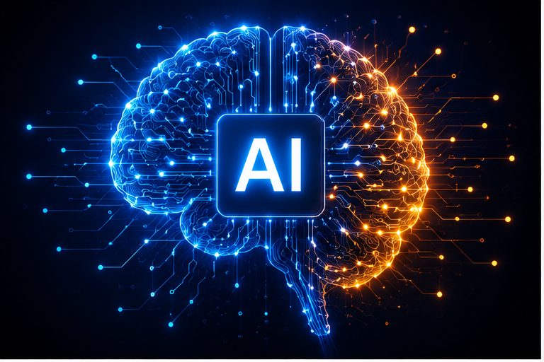 AI circuit brain illustration