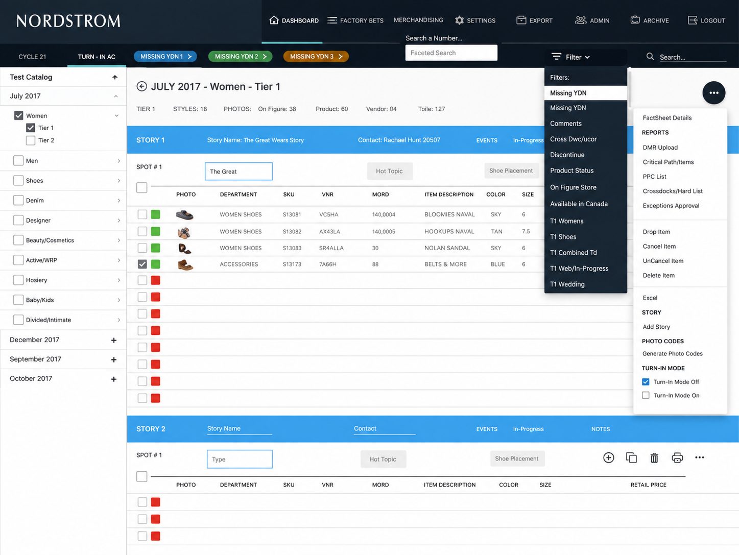 Marketing Image Planning dashboard